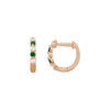 EMERY - 0.15ct Diamond and 0.22ct Emerald Huggie Earrings -Paddington Jeweller - OJ Co