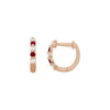 RUBINA - 0.15ct Diamond and 0.22ct Ruby Huggie Earrings -Paddington Jeweller - OJ Co