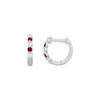 RUBINA - 0.15ct Diamond and 0.22ct Ruby Huggie Earrings -Paddington Jeweller - OJ Co