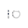 ODETTA - 0.15ct Diamond and 0.22ct Blue Sapphire Huggie Earrings -Paddington Jeweller - OJ Co