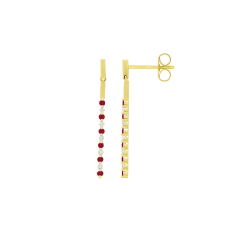 REBECCA - 0.23ct Ruby and 0.15ct White Diamond Drop Earrings -  Paddington Jeweller - OJ Co
