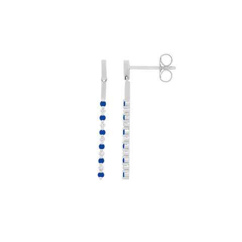 KIRA - 0.22ct Blue Sapphire and 0.15ct White Diamond Drop Earrings -  Paddington Jeweller - OJ Co