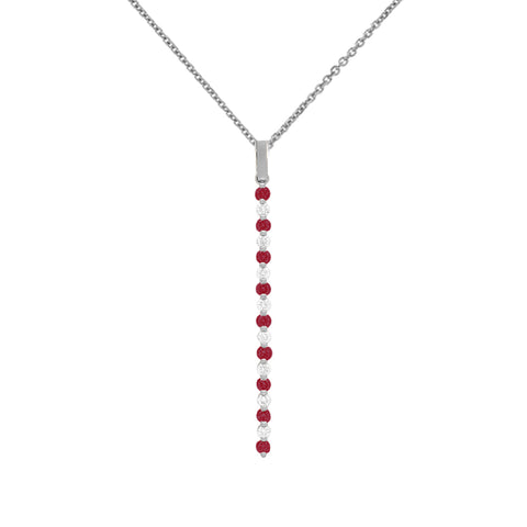 BETHANIA - 0.24ct Ruby and 0.16ct White Diamond Drop Pendant and Chain -  Paddington Jeweller - OJ Co