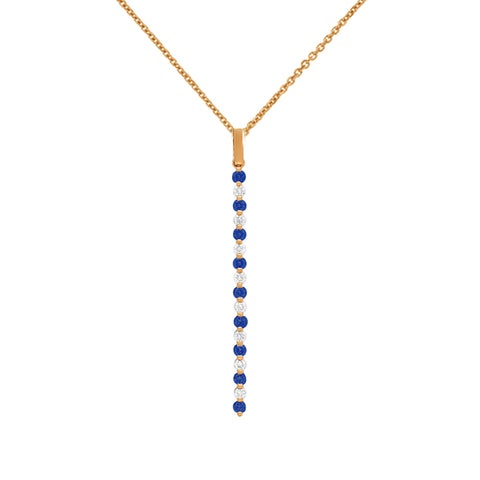 NATALIA - 0.30ct Blue Sapphire and 0.16ct White Diamond Drop Pendant and Chain -  Paddington Jeweller - OJ Co