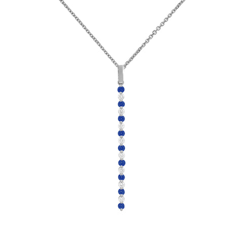 NATALIA - 0.30ct Blue Sapphire and 0.16ct White Diamond Drop Pendant and Chain -  Paddington Jeweller - OJ Co