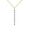 NATALIA - 0.30ct Blue Sapphire and 0.16ct White Diamond Drop Pendant and Chain -Paddington Jeweller - OJ Co