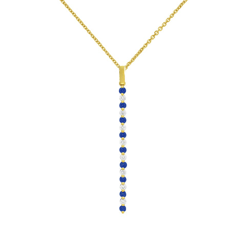 NATALIA - 0.30ct Blue Sapphire and 0.16ct White Diamond Drop Pendant and Chain -  Paddington Jeweller - OJ Co