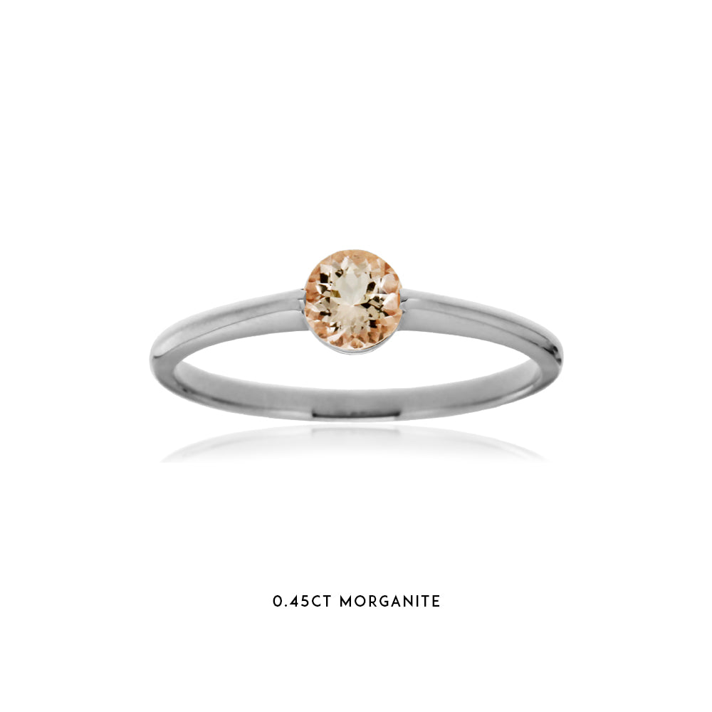 NIGELLA  - 0.45ct Morganite Stacker Ring -  Paddington Jeweller - OJ Co