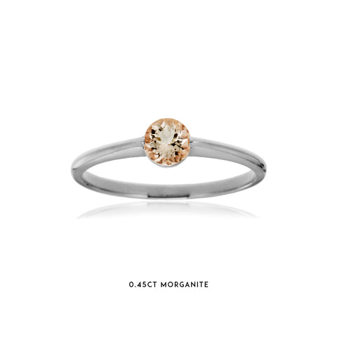 NIGELLA  - 0.45ct Morganite Stacker Ring -  Paddington Jeweller - OJ Co