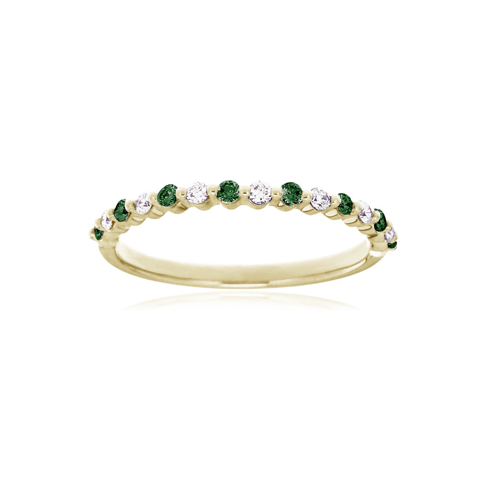 DAPHNE -  0.10ct Diamond and 0.18ct Emerald Ring -  Paddington Jeweller - OJ Co