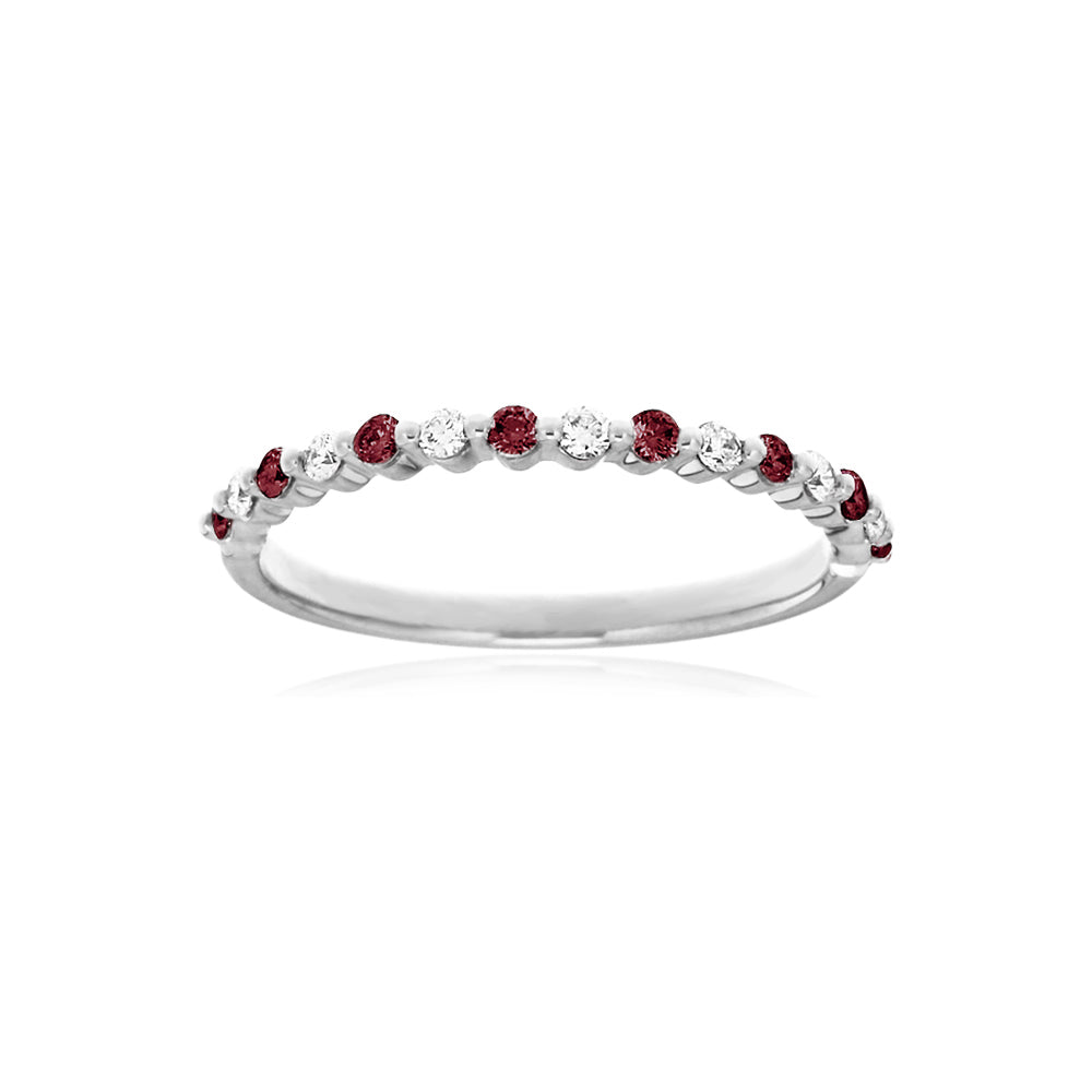 CARMINE - 0.10ct Diamond and 0.18ct Ruby Ring -  Paddington Jeweller - OJ Co
