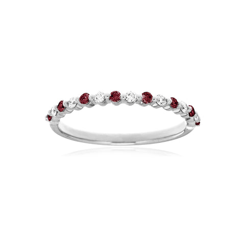 CARMINE - 0.10ct Diamond and 0.18ct Ruby Ring -  Paddington Jeweller - OJ Co