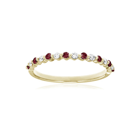 CARMINE - 0.10ct Diamond and 0.18ct Ruby Ring -  Paddington Jeweller - OJ Co