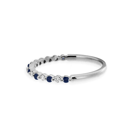 SAPPHIRA - 0.10ct Diamond and 0.18ct Blue Sapphire Ring -  Paddington Jeweller - OJ Co