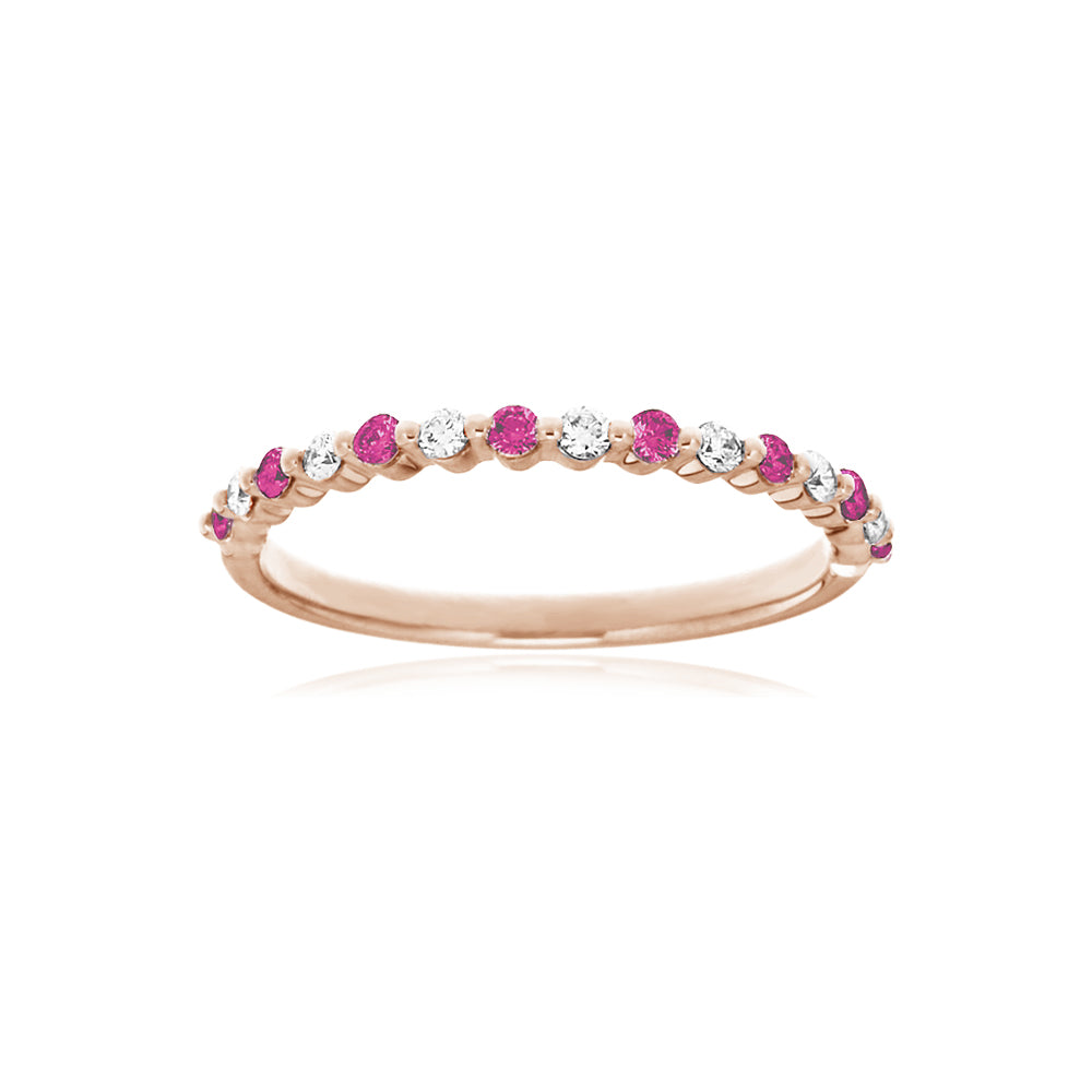 LINNEA -  0.10ct Diamond and 0.18ct Pink Sapphire Ring -  Paddington Jeweller - OJ Co