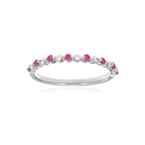 LINNEA -  0.10ct Diamond and 0.18ct Pink Sapphire Ring -  Paddington Jeweller - OJ Co