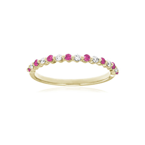LINNEA -  0.10ct Diamond and 0.18ct Pink Sapphire Ring -  Paddington Jeweller - OJ Co