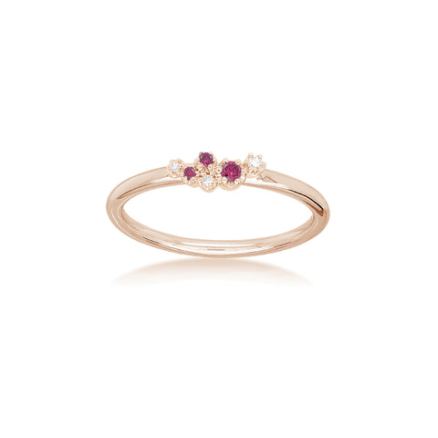 WILMA - White Diamond and Pink Sapphire Petite Stacker Ring -  Paddington Jeweller - OJ Co