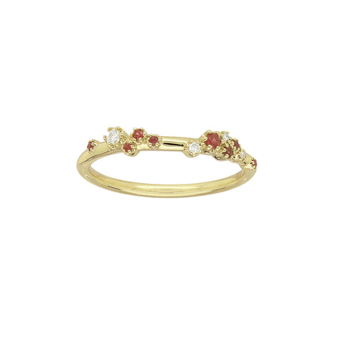 STELLA - White Diamond and Pink Sapphire Petite Stacker Ring -  Paddington Jeweller - OJ Co