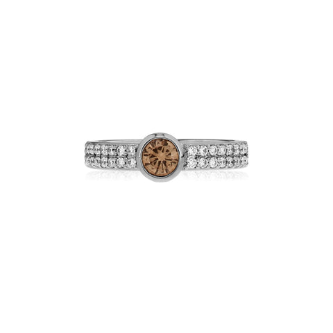 0.34ct Cognac and 0.32ct White Diamond Ring -  Paddington Jeweller - OJ Co