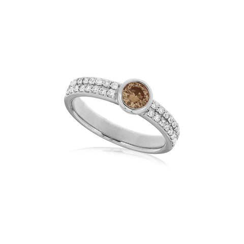 0.34ct Cognac and 0.32ct White Diamond Ring -  Paddington Jeweller - OJ Co