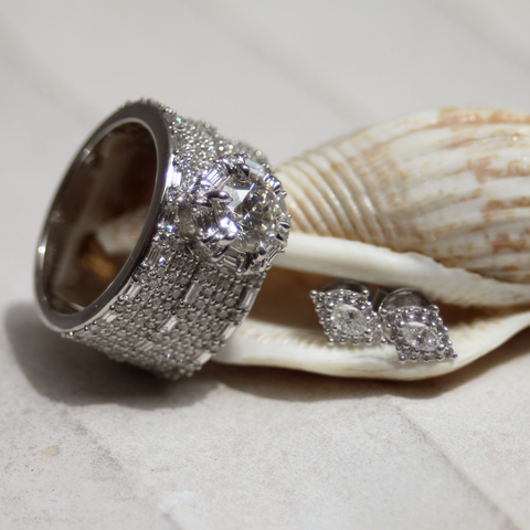 Custom Made for Sally - 18kt white gold diamond earrings -  Paddington Jeweller - OJ Co