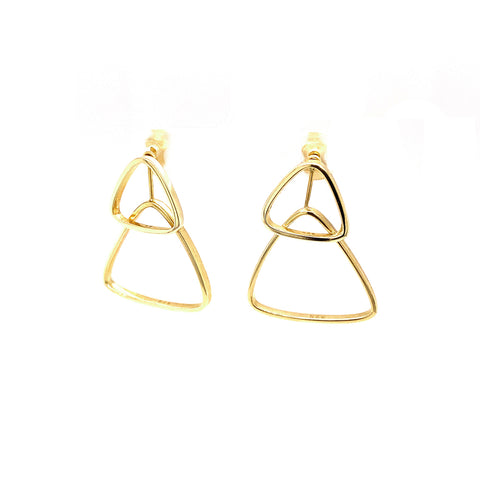 Detachable Geometric Triangle Drop Earrings in 9kt Yellow Gold -  Paddington Jeweller - OJ Co