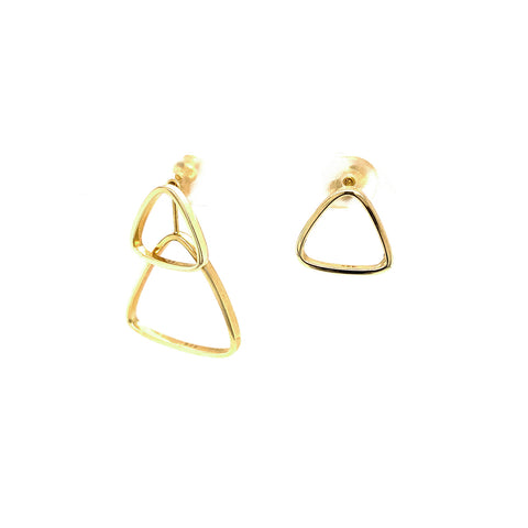 Detachable Geometric Triangle Drop Earrings in 9kt Yellow Gold -  Paddington Jeweller - OJ Co