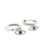 9kt White Gold Drop Huggie with CZ Eye Earrings -Paddington Jeweller - Ojco