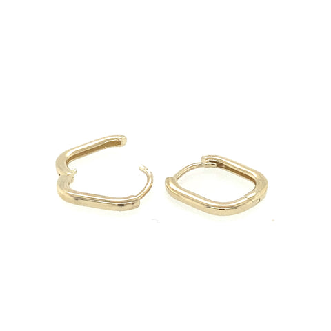 9kt Yellow Gold Paperclip 8mm Square Huggie Earrings -  Paddington Jeweller - Ojco