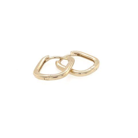 9kt Yellow Gold Paperclip 8mm Square Huggie Earrings -  Paddington Jeweller - Ojco