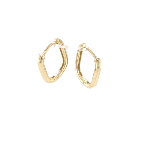 9kt Yellow Gold Paperclip 8mm Square Huggie Earrings -  Paddington Jeweller - Ojco