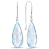 9kt White Gold 22.95CT Pear Shape Cut Blue Topaz Drop Earrings with diamond -Paddington Jeweller - Ojco
