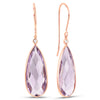 17.16CT Pink Amethyst Pear ShapeDrop Earrings in 9kt Rose Gold with diamond -Paddington Jeweller - Ojco