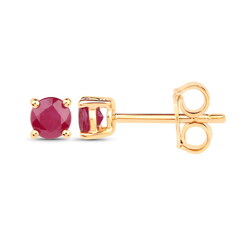 Burmese Ruby Stud Earrings in 9kt Yellow Gold -  Paddington Jeweller - OJ Co