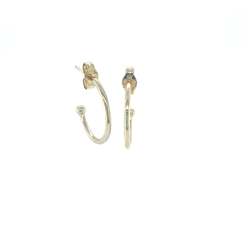 Plain "Ball" Hoop Earrings in 9kt Gold -  Paddington Jeweller - Ojco