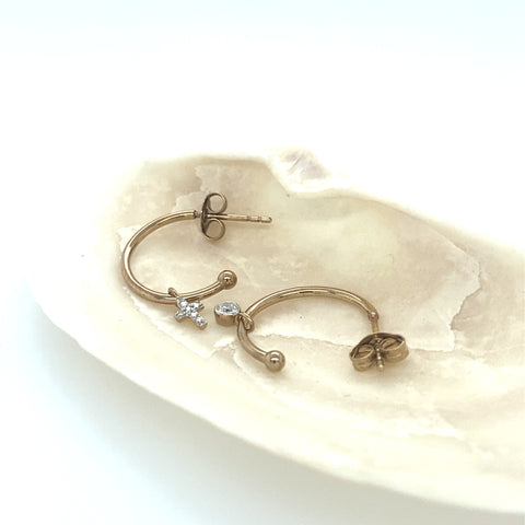 Plain "Ball" Hoop Earrings in 9kt Gold -  Paddington Jeweller - Ojco