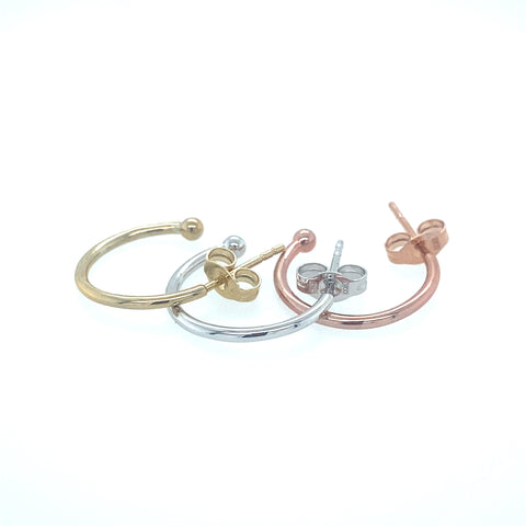 Plain "Ball" Hoop Earrings in 9kt Gold -  Paddington Jeweller - Ojco