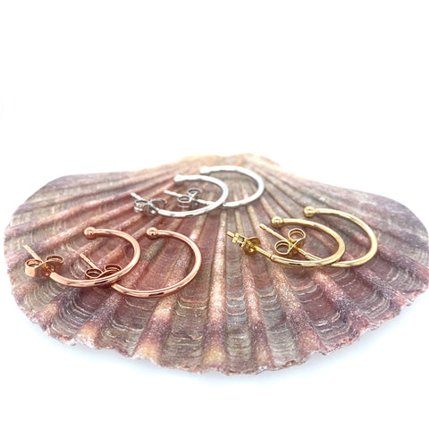 Plain "Ball" Hoop Earrings in 9kt Gold -  Paddington Jeweller - Ojco