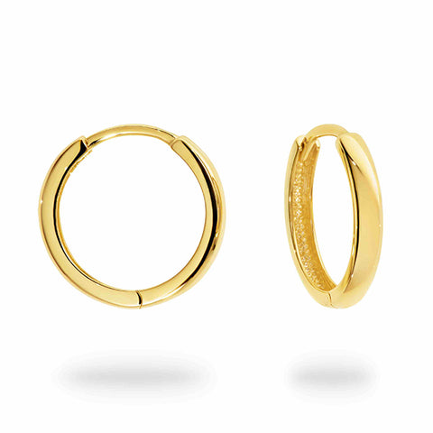 9kt yellow gold round huggies 18mm diameter -  Paddington Jeweller - Ojco