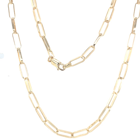 9kt Yellow Gold 60cm 12.1gram Solid Small Paperclip Chain -  Paddington Jeweller - Ojco