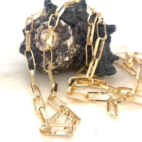 9kt Yellow Gold 60cm 12.1gram Solid Small Paperclip Chain -  Paddington Jeweller - Ojco