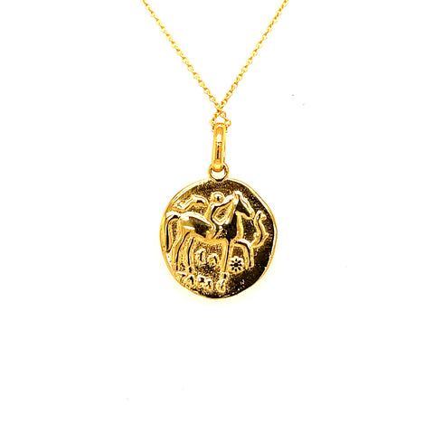 9kt Yellow Gold Ancient Greek Medallion Pendant -  Paddington Jeweller - OJ Co