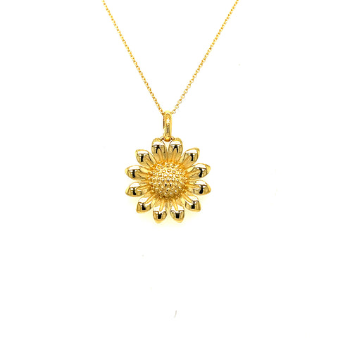 9kt Yellow Gold Sun Flower Pendant -  Paddington Jeweller - OJ Co