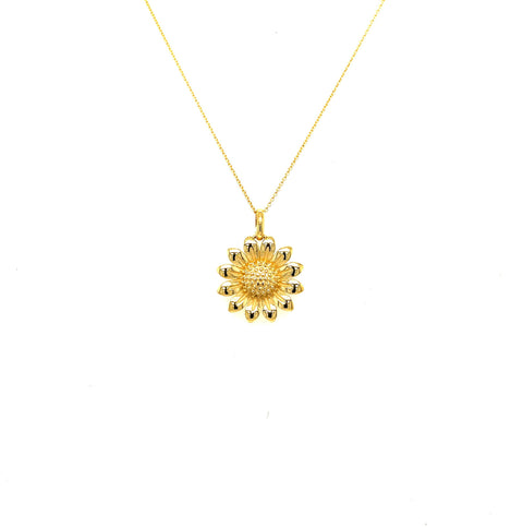 9kt Yellow Gold Sun Flower Pendant -  Paddington Jeweller - OJ Co