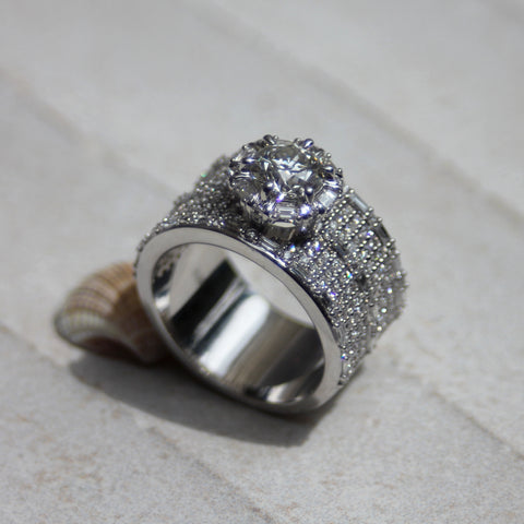 Custom Made for Sally - 18kt white gold diamond statement ring -  Paddington Jeweller - OJ Co