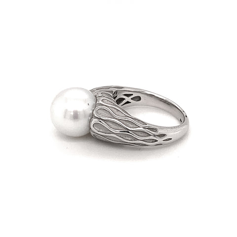 AUTORE 11mm High button South Sea Pearl Ring in Sterling Silver -  Paddington Jeweller - OJ Co