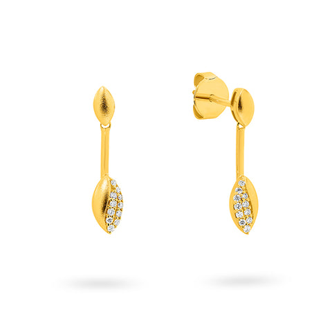 0.10ct Diamond Matt Marquise Drop Earrings in 9kt Yellow Gold -  Paddington Jeweller - OJ Co