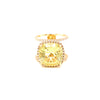 Custom Made- 9kt Yellow Gold Lemon Quartz and Diamond Ring -Paddington Jeweller - OJ Co