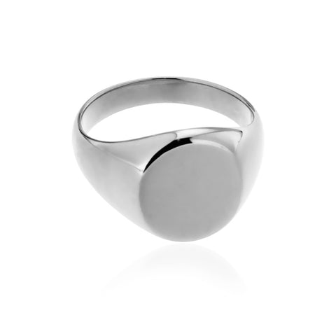 RICARDO - Plain Oval Men's Signet Ring -  Paddington Jeweller - OJ Co